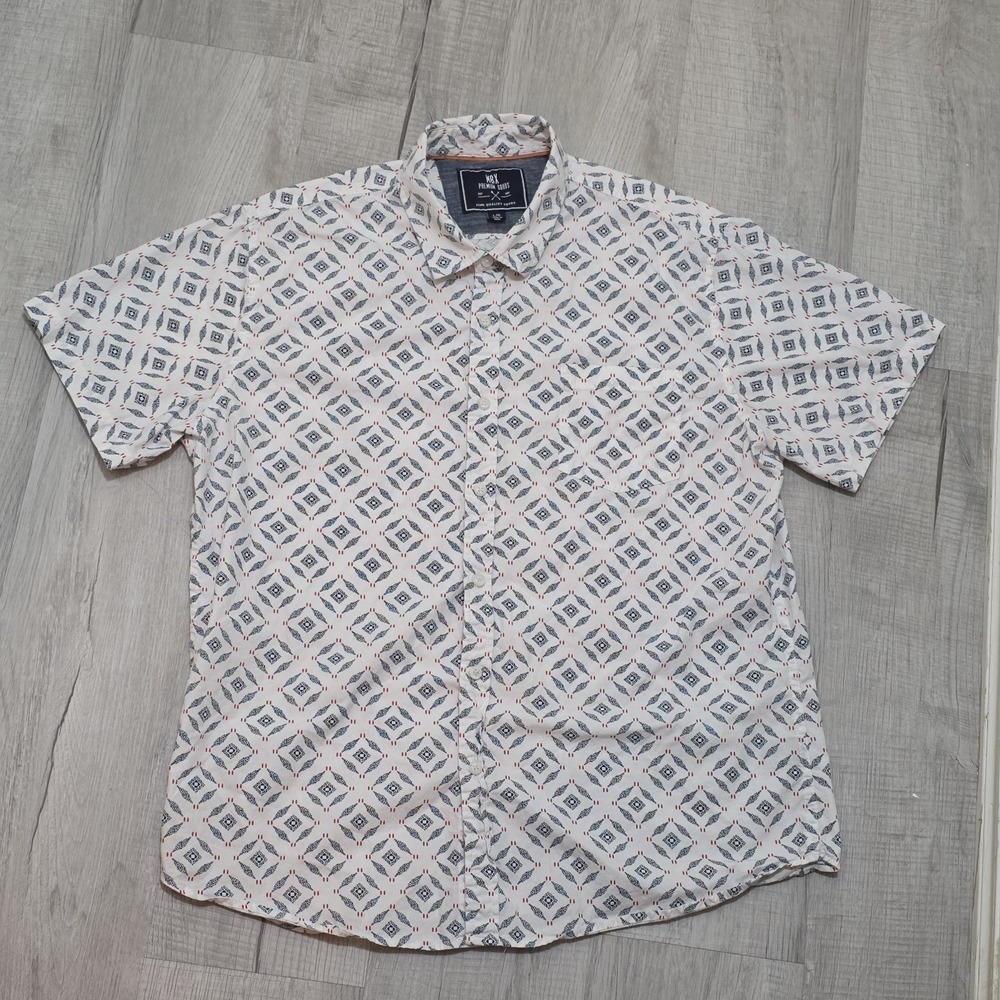MBX‎ Premium Goods Men's Short Sleeve Button-Up Shirt Size L Casual Pocket